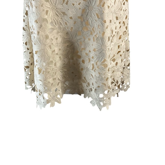 Anna Sui Women's Ivory Cream Floral Crochet Lace Sleeveless Boho Top Blouse Sz S - Picture 6 of 14